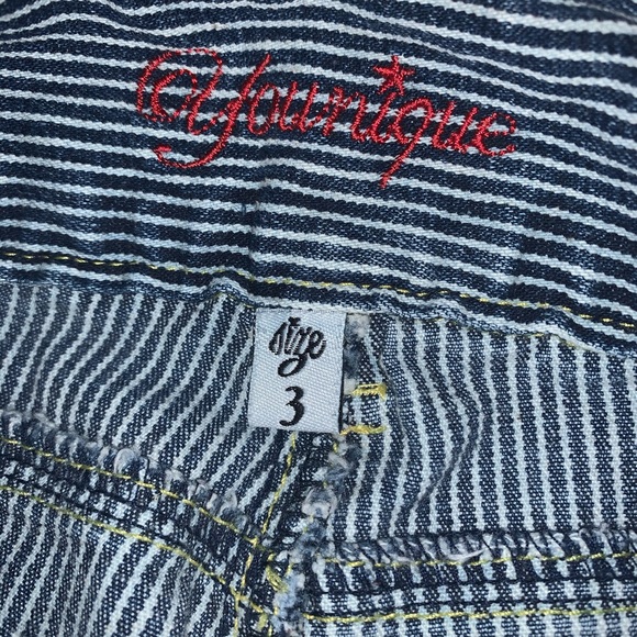 Younique Denim Pinstripe Bermuda Shorts - Picture 4 of 8